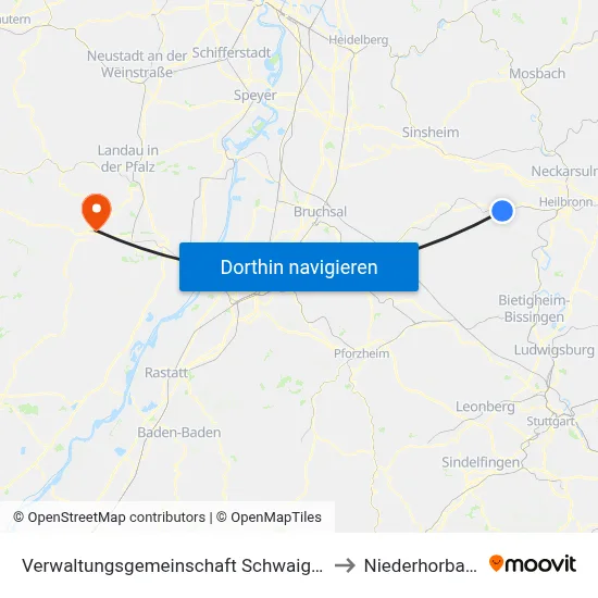 Verwaltungsgemeinschaft Schwaigern to Niederhorbach map