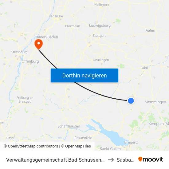 Verwaltungsgemeinschaft Bad Schussenried to Sasbach map