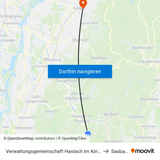 Verwaltungsgemeinschaft Haslach Im Kinzigtal to Sasbach map