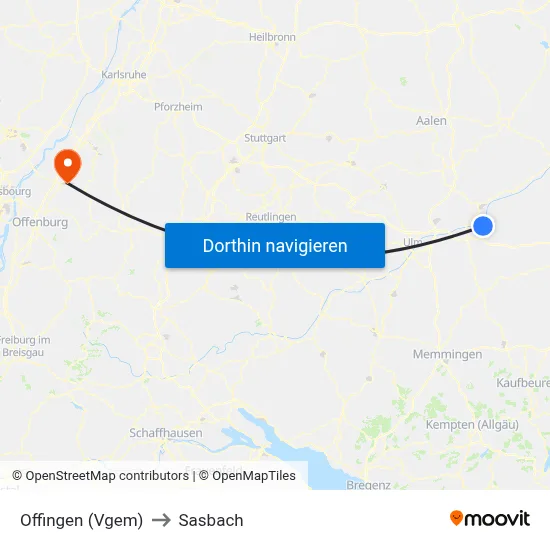 Offingen (Vgem) to Sasbach map