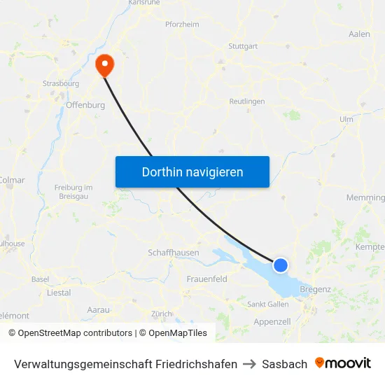 Verwaltungsgemeinschaft Friedrichshafen to Sasbach map