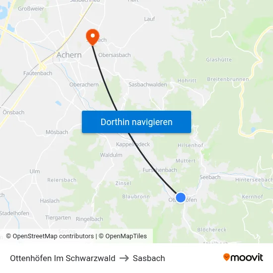 Ottenhöfen Im Schwarzwald to Sasbach map