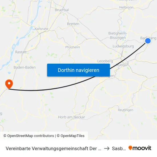 Vereinbarte Verwaltungsgemeinschaft Der Stadt Backnang to Sasbach map