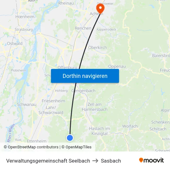 Verwaltungsgemeinschaft Seelbach to Sasbach map