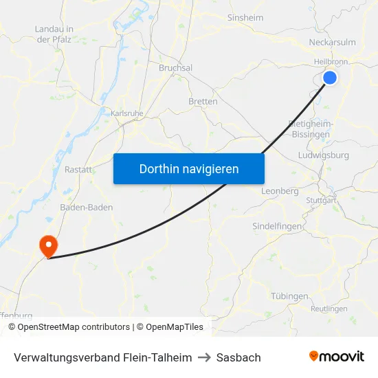 Verwaltungsverband Flein-Talheim to Sasbach map