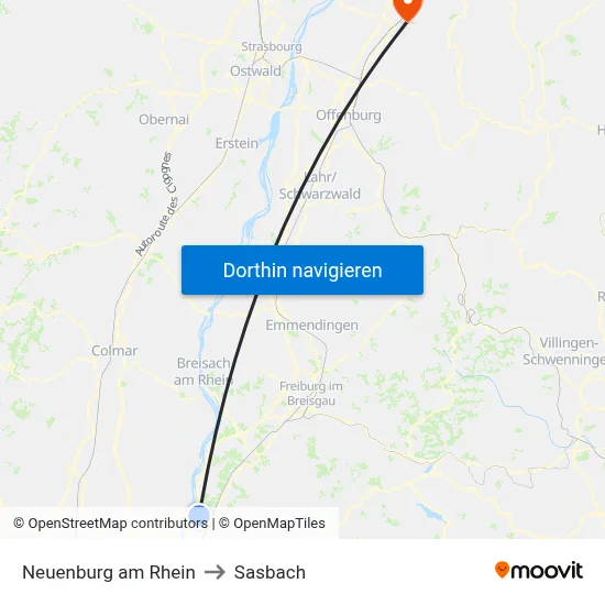 Neuenburg am Rhein to Sasbach map