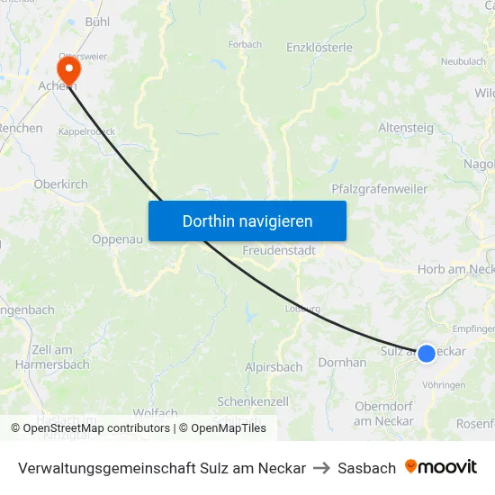 Verwaltungsgemeinschaft Sulz am Neckar to Sasbach map