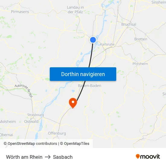 Wörth am Rhein to Sasbach map