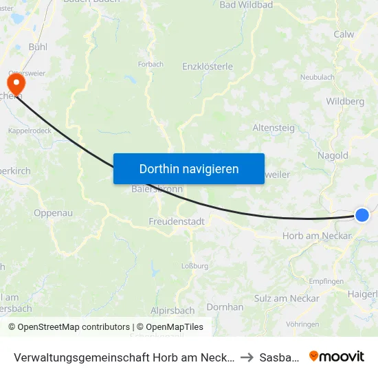 Verwaltungsgemeinschaft Horb am Neckar to Sasbach map