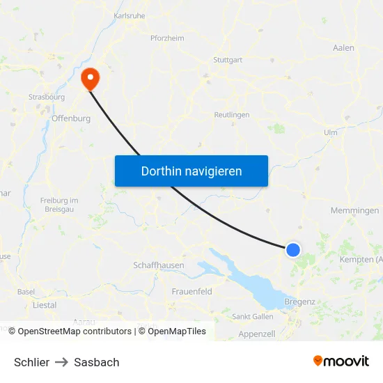 Schlier to Sasbach map