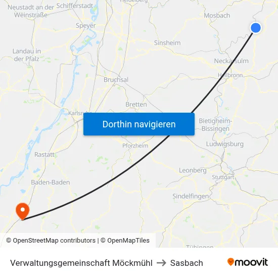 Verwaltungsgemeinschaft Möckmühl to Sasbach map