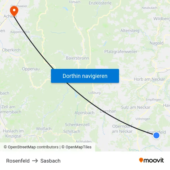 Rosenfeld to Sasbach map
