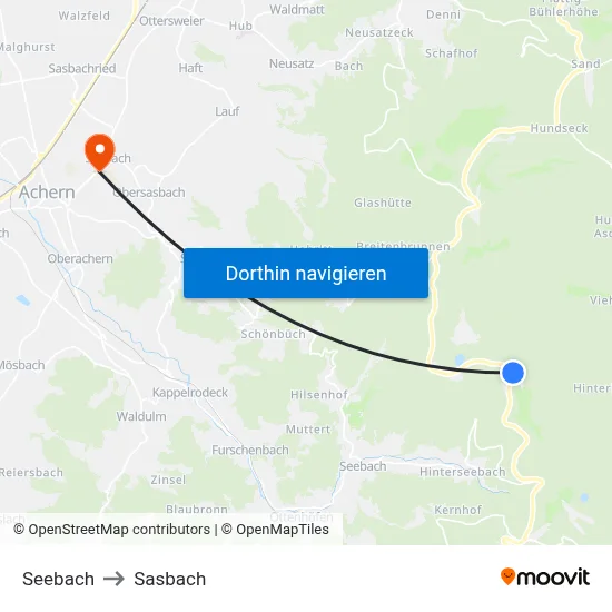 Seebach to Sasbach map