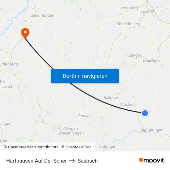 Harthausen Auf Der Scher to Sasbach map