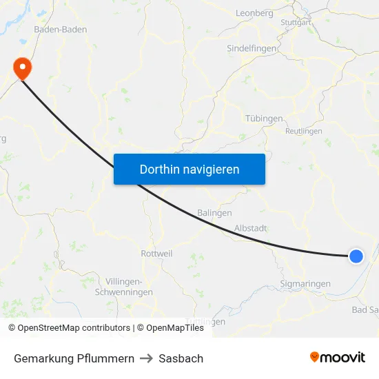 Gemarkung Pflummern to Sasbach map