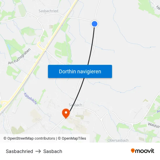 Sasbachried to Sasbach map