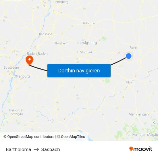 Bartholomä to Sasbach map