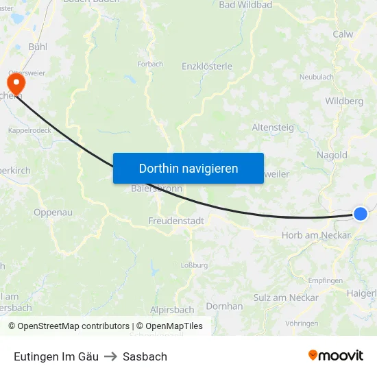 Eutingen Im Gäu to Sasbach map
