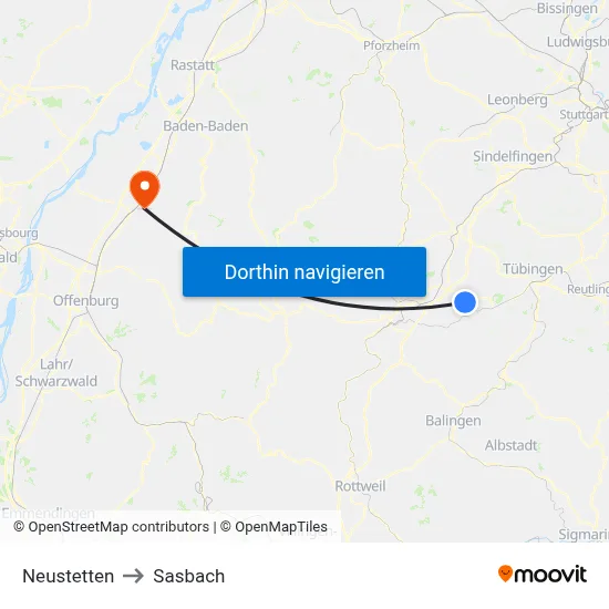 Neustetten to Sasbach map