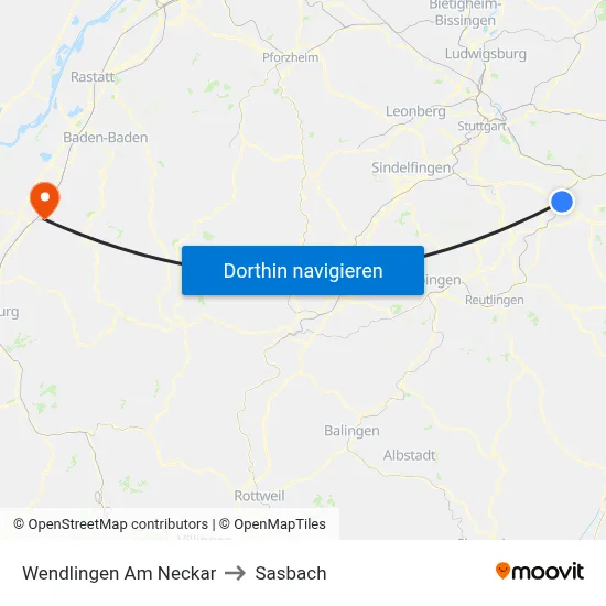 Wendlingen Am Neckar to Sasbach map