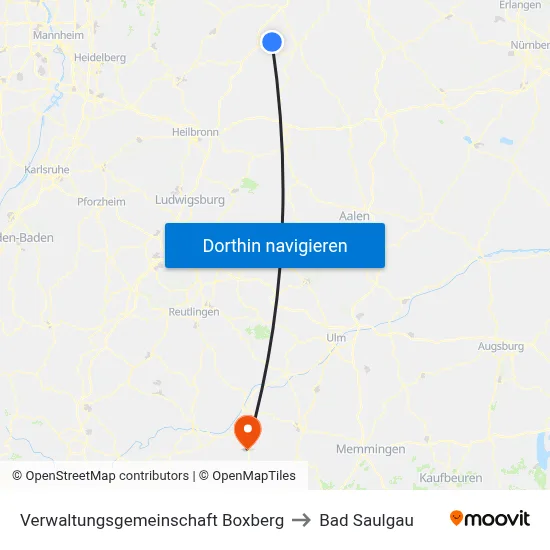 Verwaltungsgemeinschaft Boxberg to Bad Saulgau map