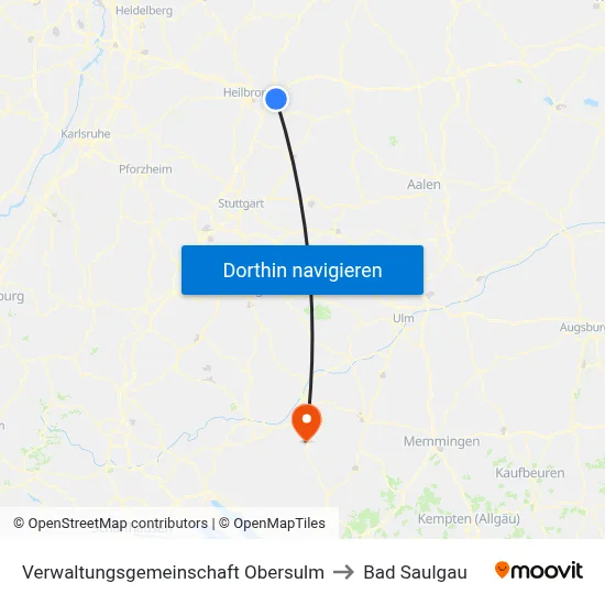 Verwaltungsgemeinschaft Obersulm to Bad Saulgau map