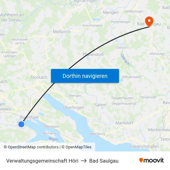 Verwaltungsgemeinschaft Höri to Bad Saulgau map