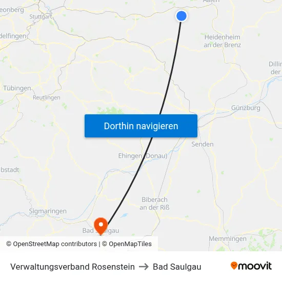 Verwaltungsverband Rosenstein to Bad Saulgau map