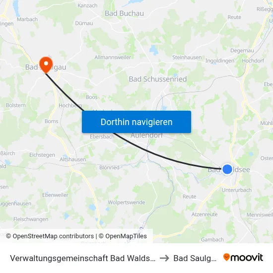 Verwaltungsgemeinschaft Bad Waldsee to Bad Saulgau map