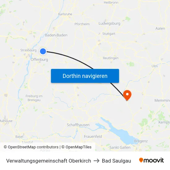 Verwaltungsgemeinschaft Oberkirch to Bad Saulgau map
