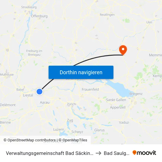 Verwaltungsgemeinschaft Bad Säckingen to Bad Saulgau map