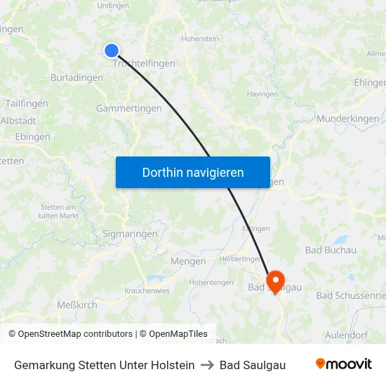 Gemarkung Stetten Unter Holstein to Bad Saulgau map