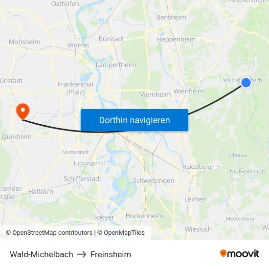 Wald-Michelbach to Freinsheim map