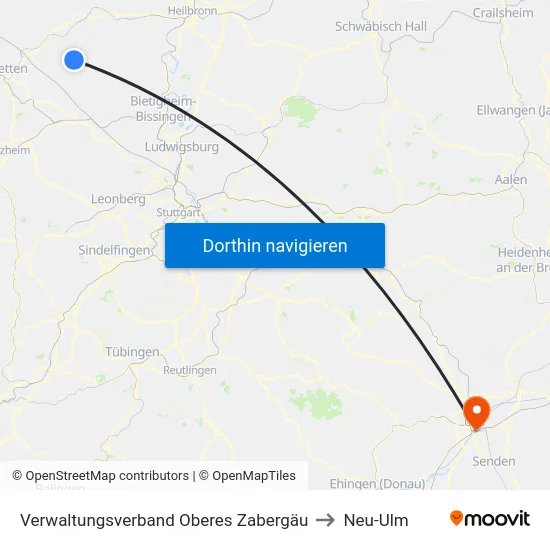 Verwaltungsverband Oberes Zabergäu to Neu-Ulm map