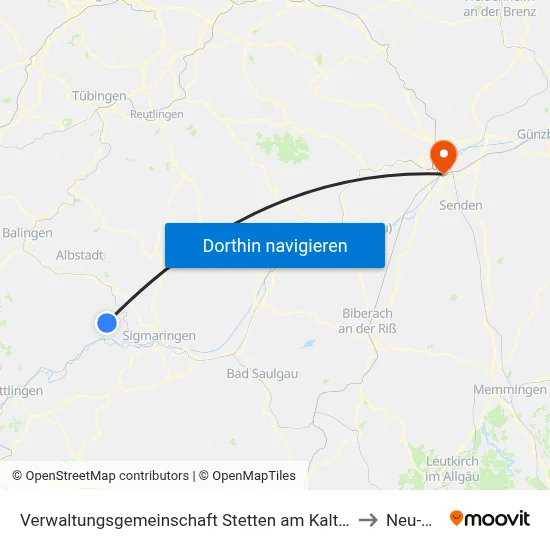 Verwaltungsgemeinschaft Stetten am Kalten Markt to Neu-Ulm map