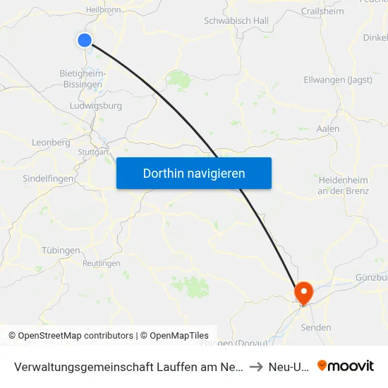 Verwaltungsgemeinschaft Lauffen am Neckar to Neu-Ulm map