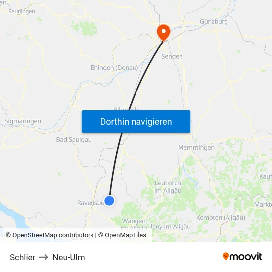 Schlier to Neu-Ulm map