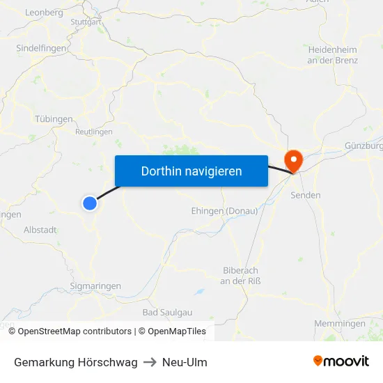 Gemarkung Hörschwag to Neu-Ulm map