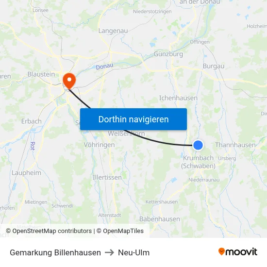 Gemarkung Billenhausen to Neu-Ulm map