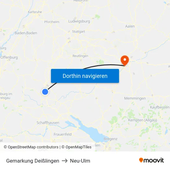 Gemarkung Deißlingen to Neu-Ulm map
