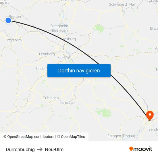 Dürrenbüchig to Neu-Ulm map