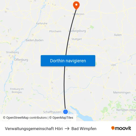 Verwaltungsgemeinschaft Höri to Bad Wimpfen map