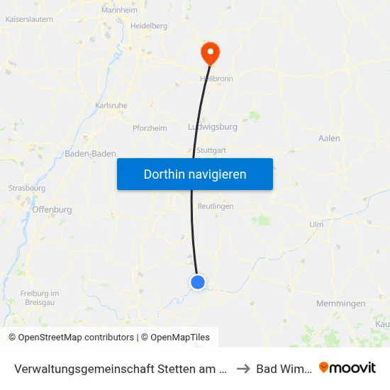 Verwaltungsgemeinschaft Stetten am Kalten Markt to Bad Wimpfen map