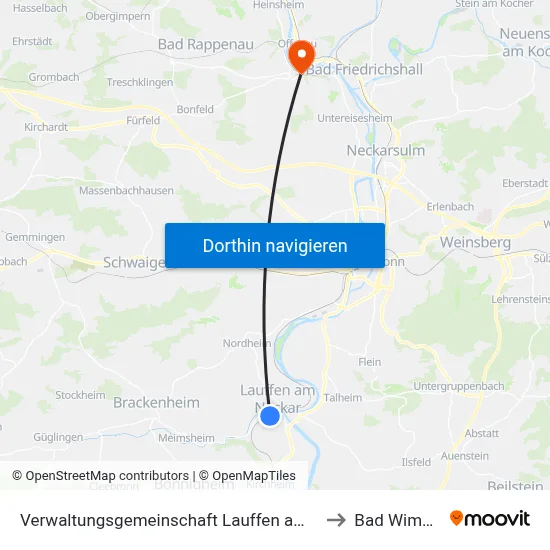 Verwaltungsgemeinschaft Lauffen am Neckar to Bad Wimpfen map