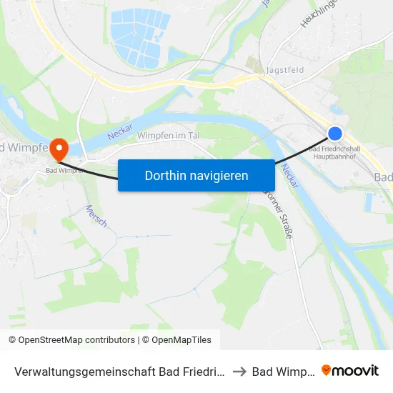 Verwaltungsgemeinschaft Bad Friedrichshall to Bad Wimpfen map