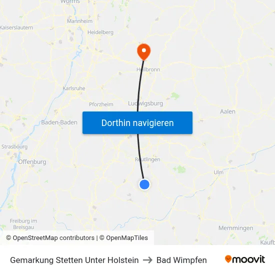 Gemarkung Stetten Unter Holstein to Bad Wimpfen map