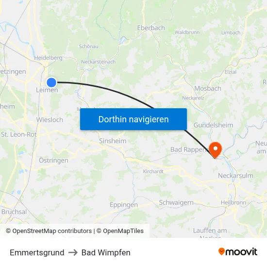 Emmertsgrund to Bad Wimpfen map