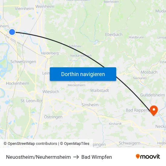 Neuostheim/Neuhermsheim to Bad Wimpfen map