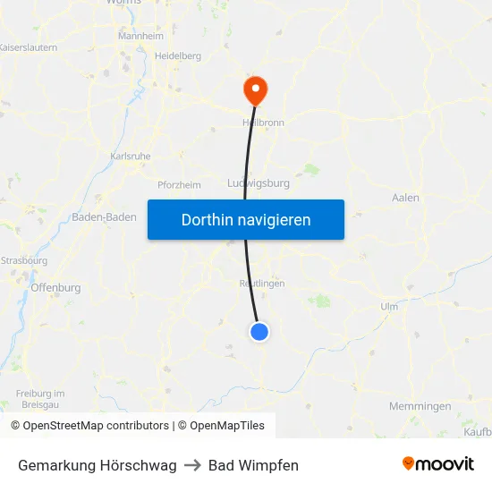 Gemarkung Hörschwag to Bad Wimpfen map