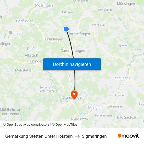 Gemarkung Stetten Unter Holstein to Sigmaringen map